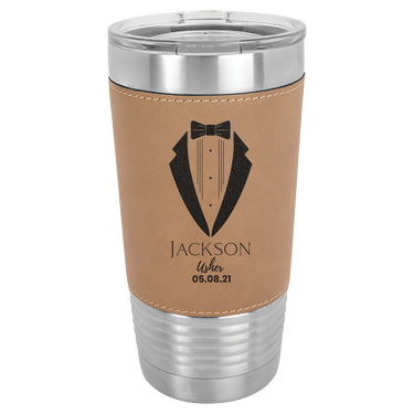 20oz Leatherette Groomsmen Tumblers | Groomsmen Gifts for Wedding